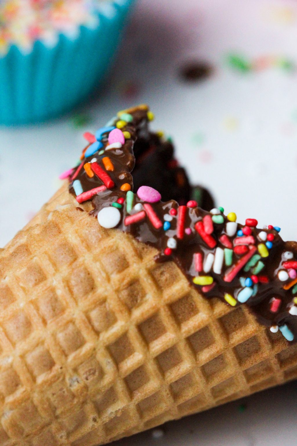 Chocolate Dipped Waffle Cones Laying God S Table